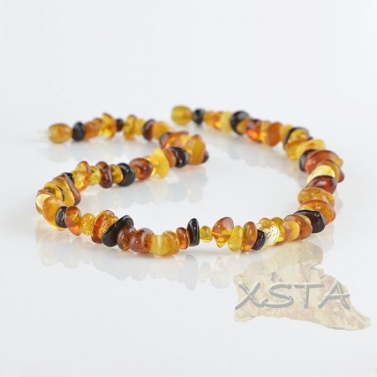 Chip amber necklace multicolour polished